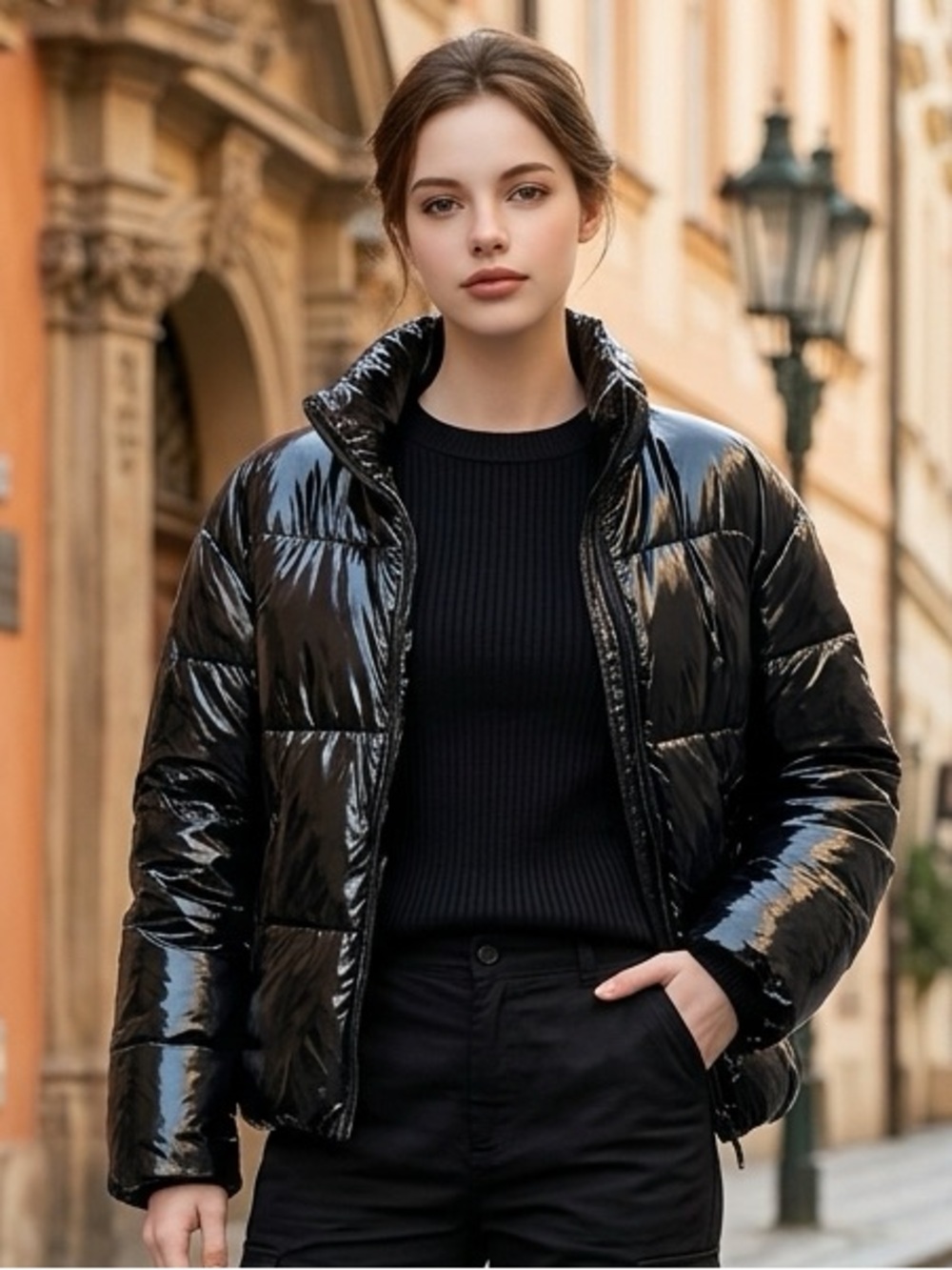 NWT Club Paradise Unisex Paxton Puffer Jacket No Front Closure - Black- Size M